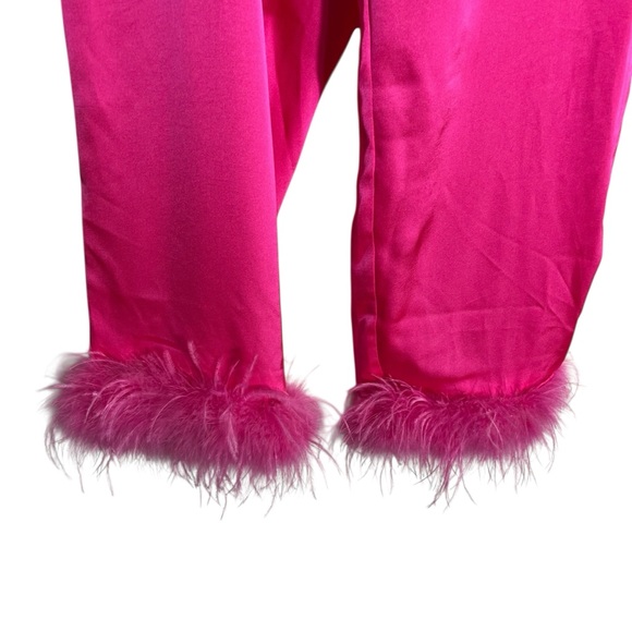 NADINE MERABI Darcie Hot Pink Feather Pajama Set *Blogger Favorite* - Picture 11 of 15